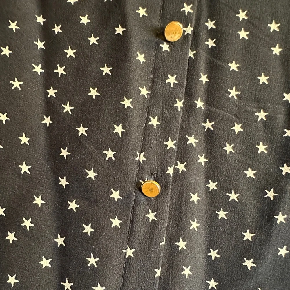 Madewell Black Star Print Long Sleeve Dress - Picture 7 of 7